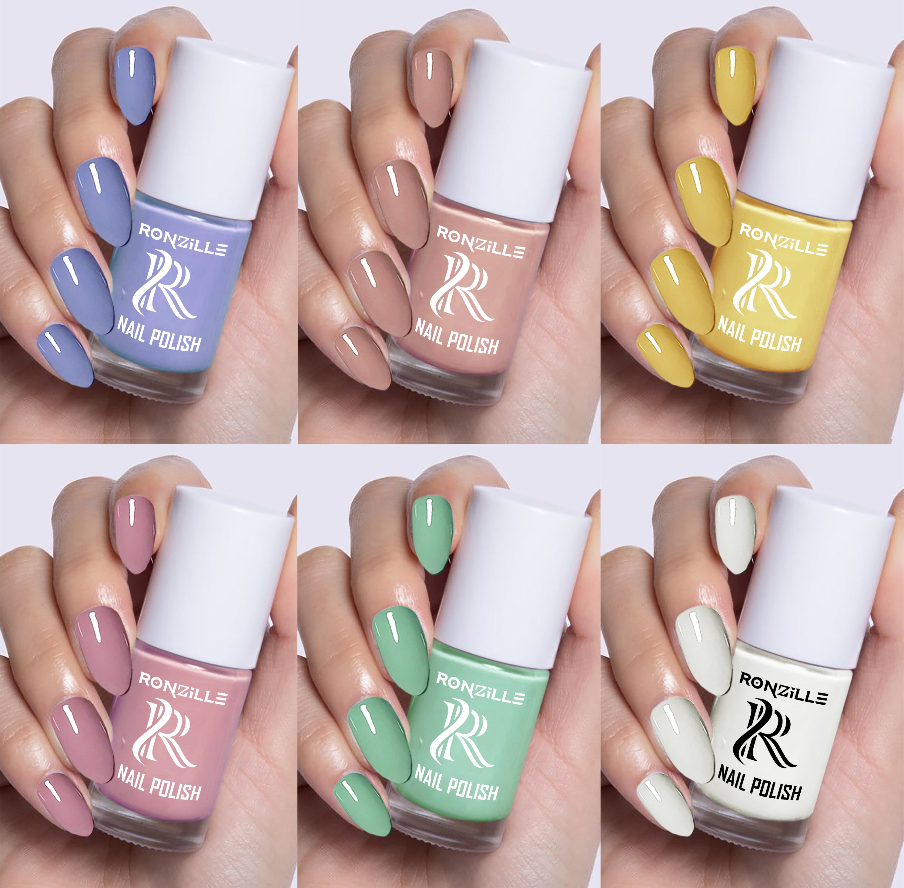 Ronzille Quick Dry Long Lasting Nail Polish Combo Of Different Color Set Of 6 (Shade-011)