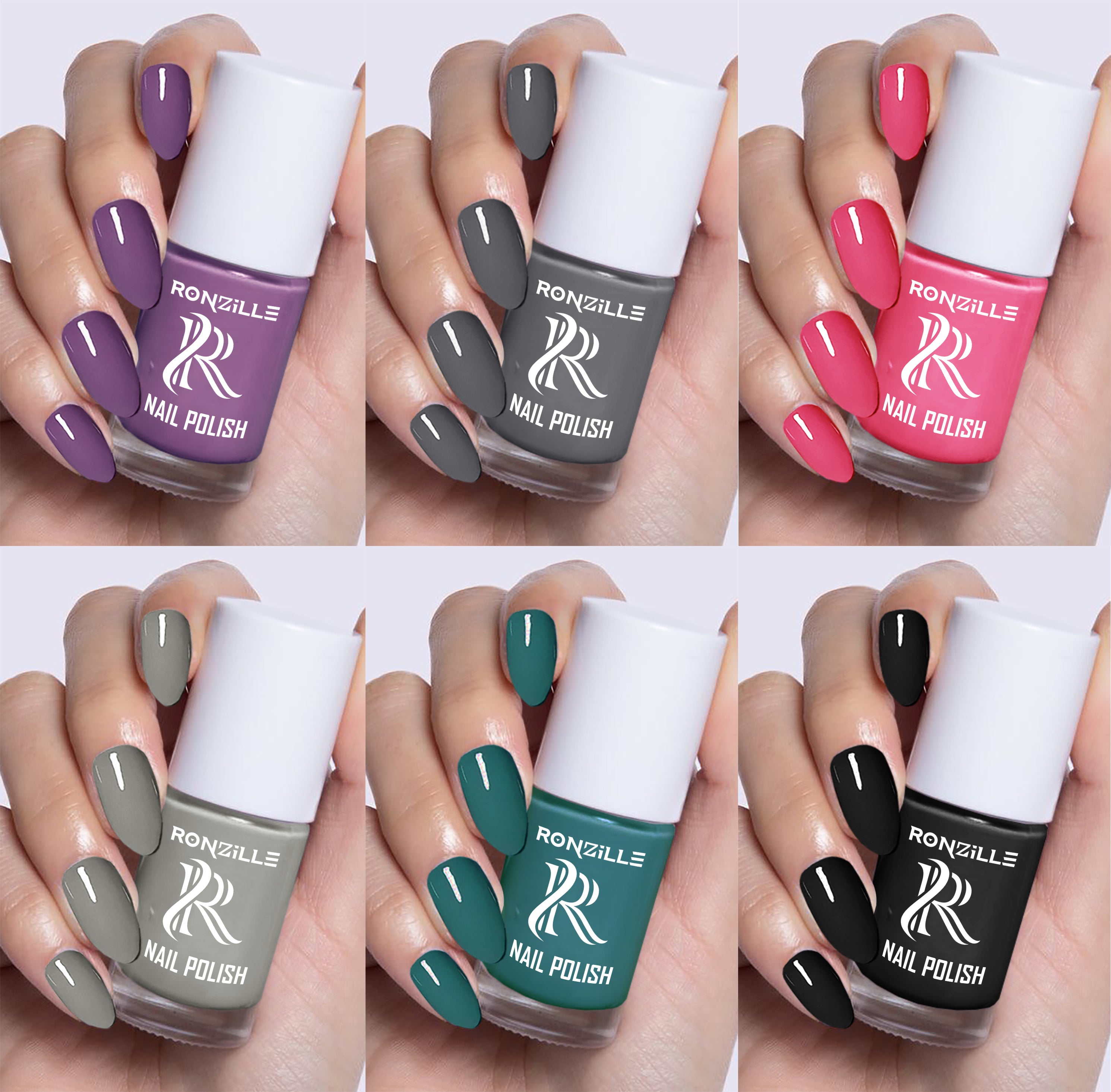 Ronzille Quick Dry Long Lasting Nail Polish Combo Of Different Color Set Of 6 (Shade-013)