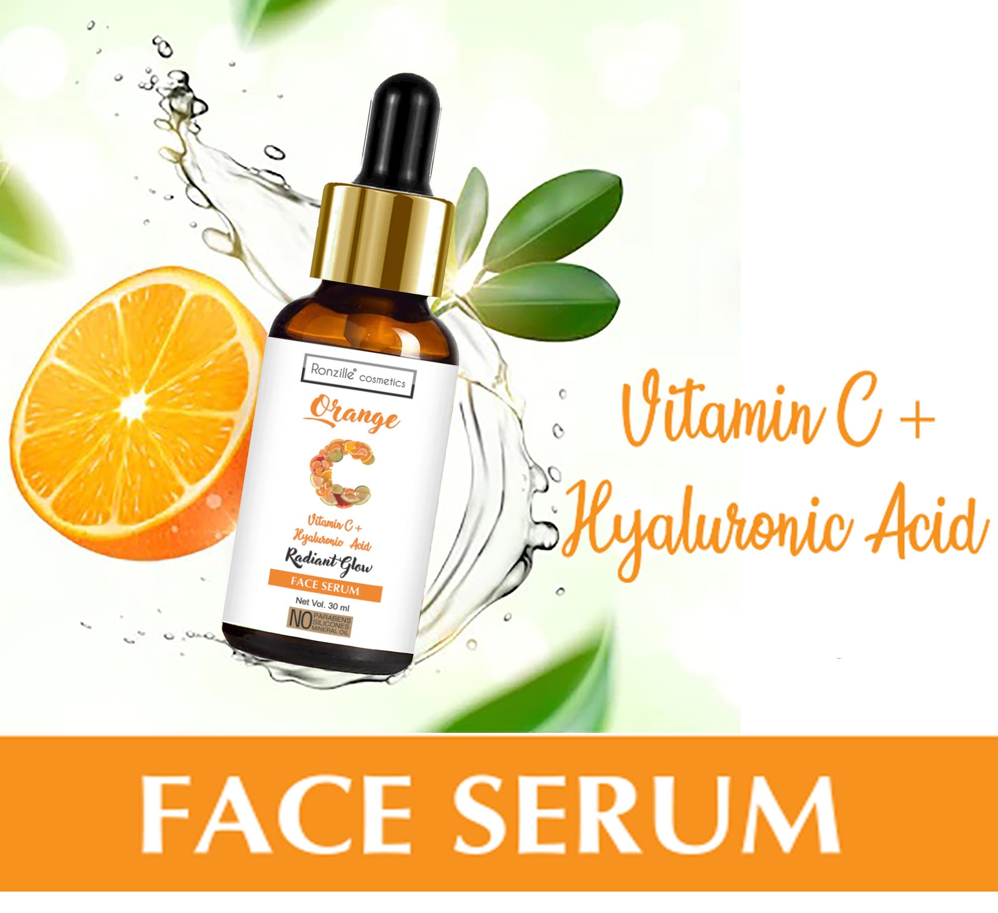 Ronzille  Vitamin-C & Hyalunauric for Acne Scars, Skin Brightening Face Serum-(30 ml)