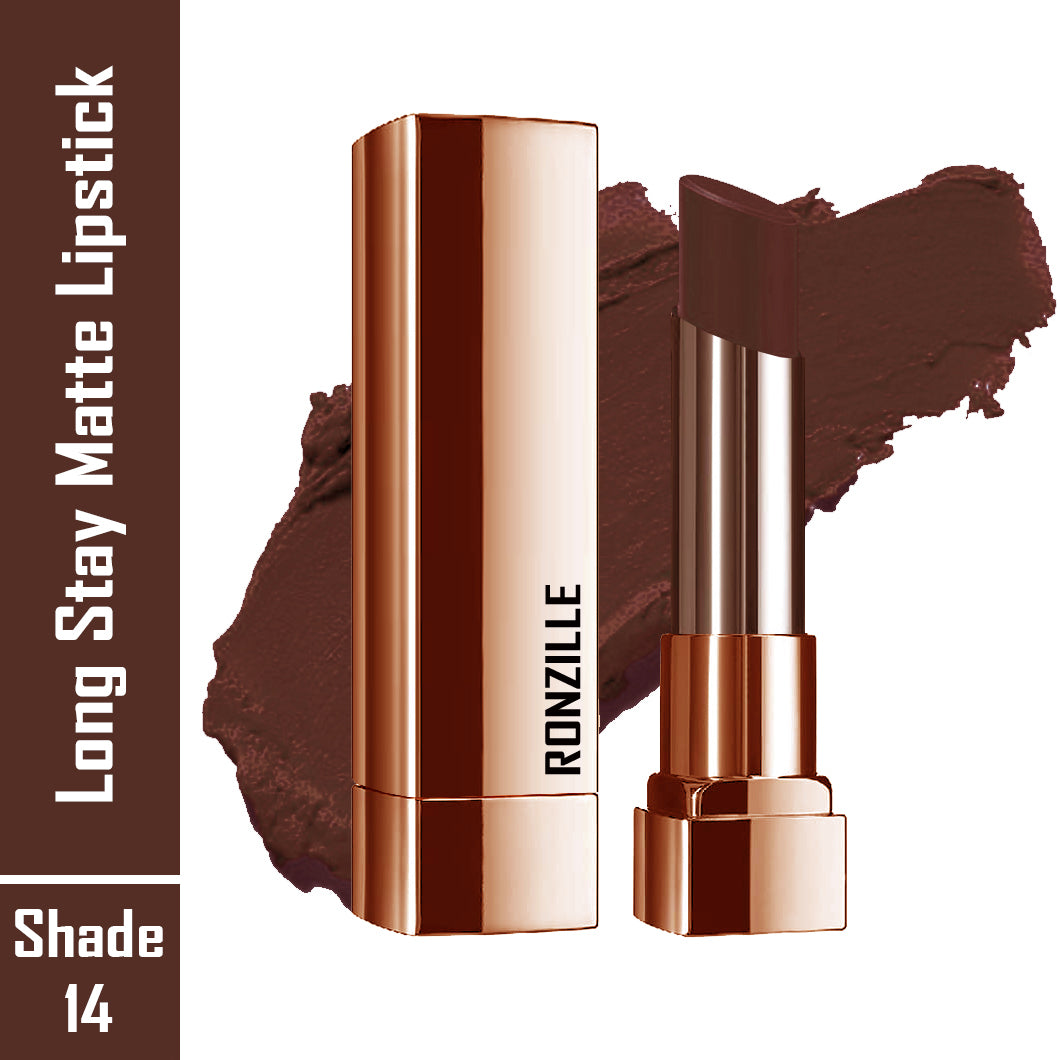 RONZILLE RC Natural Colored Long Stay Matte Lipstick -14  (Shade-14, 4.5 g)