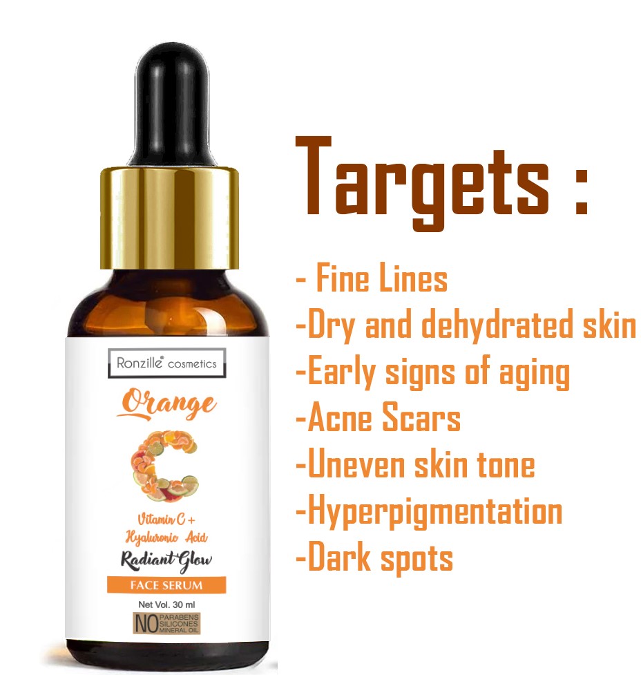 Ronzille  Vitamin-C & Hyalunauric for Acne Scars, Skin Brightening Face Serum-(30 ml)