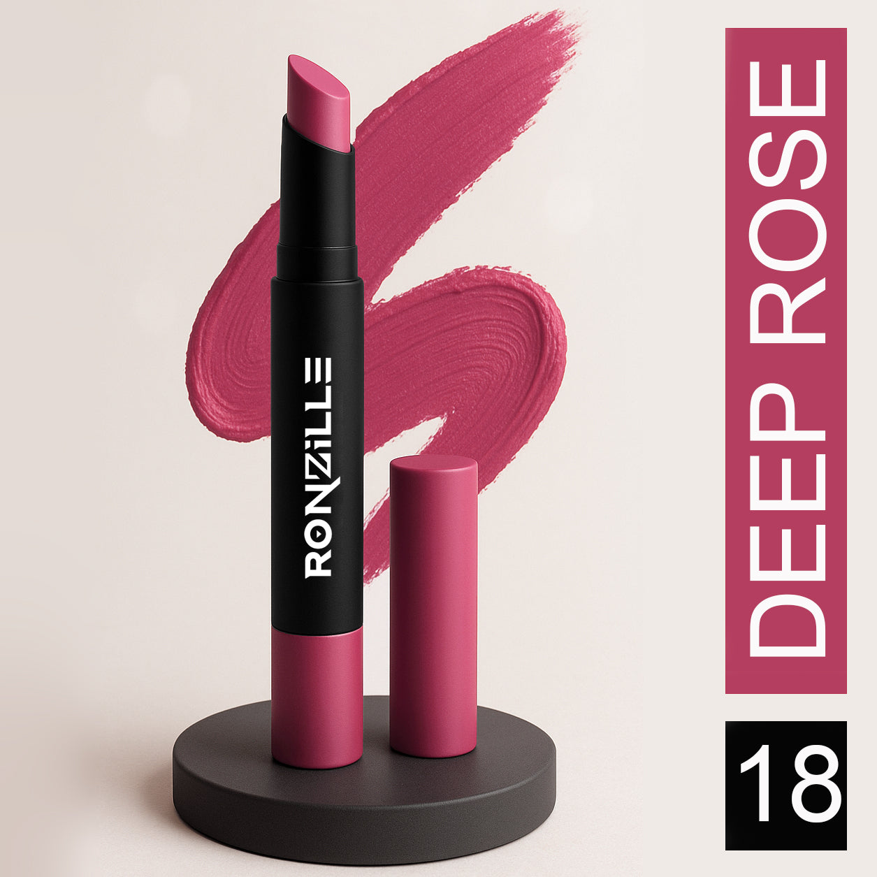Ronzille Long Stay Matte Lip Crayon Deep Rose (Shade -18)
