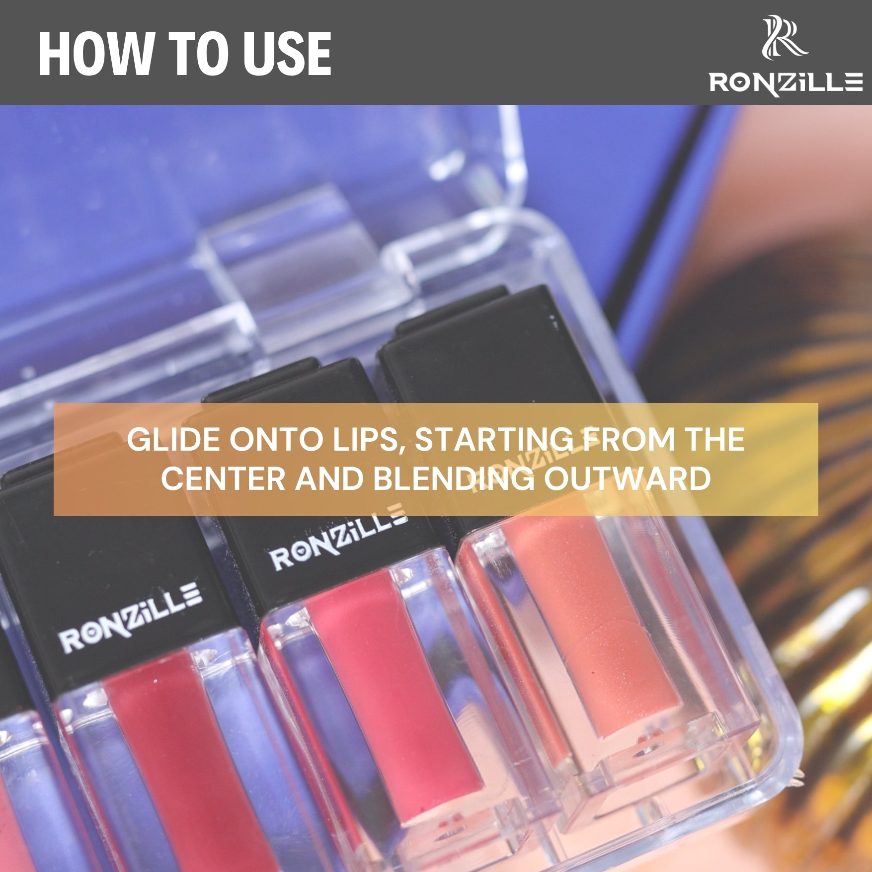 Ronzille Mini Long Lasting Waterproof Non Transfer Liquid Lipstick-Kit Set of 8