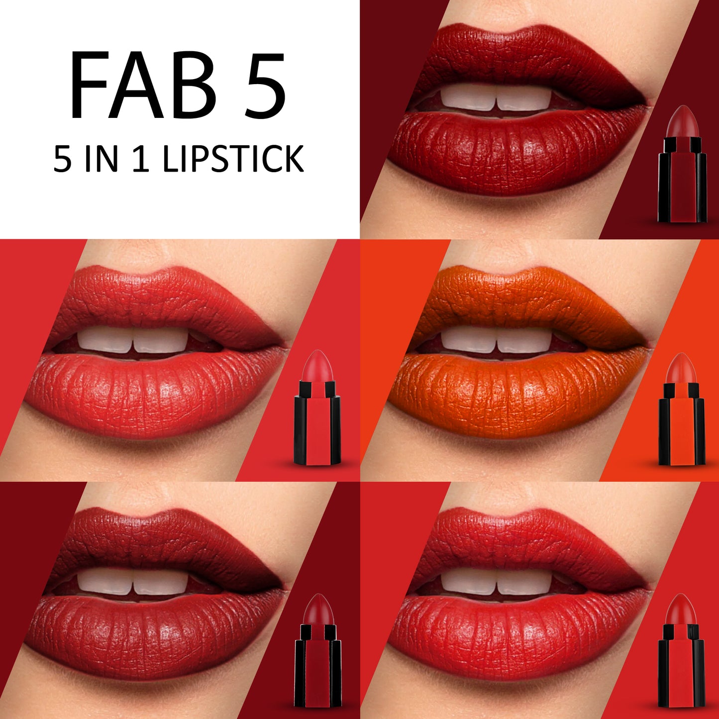 Ronzille Fantastic 5 Step Lipstick 5 in 1 Lipstick Shade -C (Shade _C, 10 g)