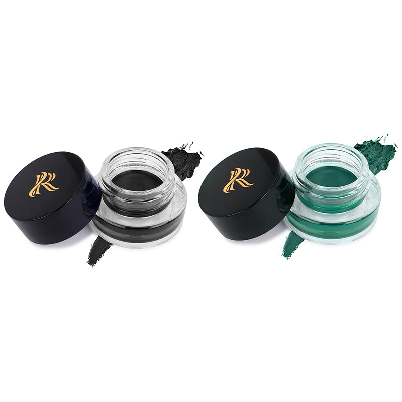 "Ronzille 36Hr WaterProof & Smudge Proof Long Wear Gel Eyeliner with precision Brush (Black,Green) "