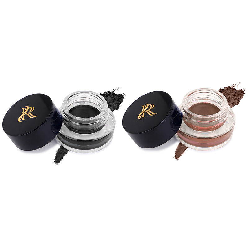 "Ronzille 36Hr WaterProof & Smudge Proof Long Wear Gel Eyeliner with precision Brush (Black,Brown) "