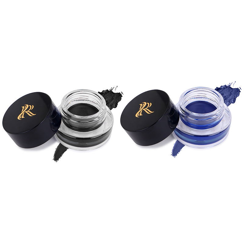 "Ronzille 36Hr WaterProof & Smudge Proof Long Wear Gel Eyeliner with precision Brush (Black,Blue) "