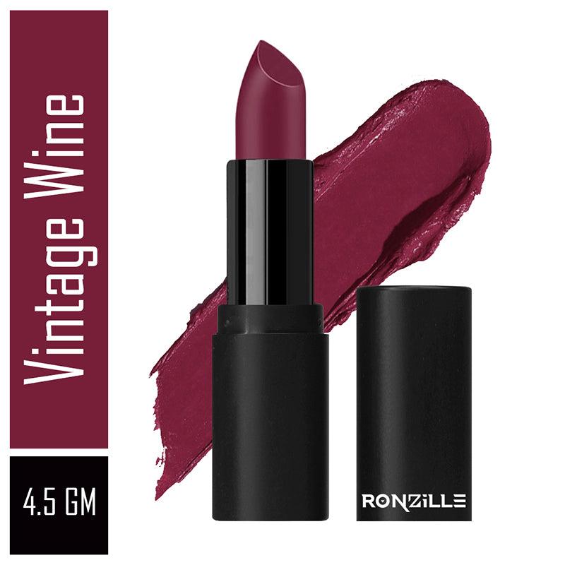 Ronzille One touch up HD Matte Lipstick -04(Vintage Wine)