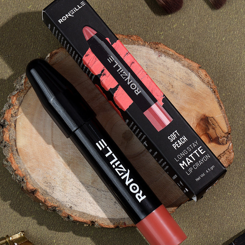 Ronzille Long Stay Matte Lip Crayon - Soft Peach