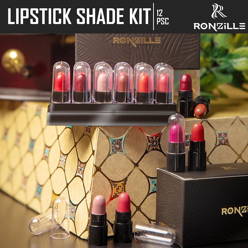 Ronzille Mini Trial Lipstick Kit Set of 12 (Shade-B)