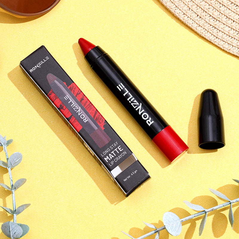 Ronzille Long Stay Matte Lip Crayon - Venetian Red