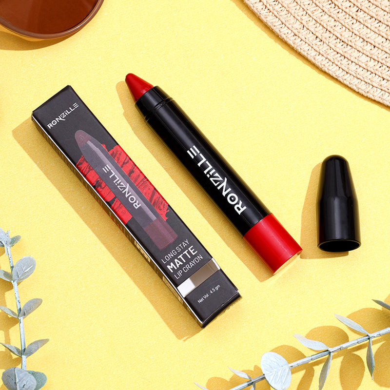 Ronzille Long Stay Matte Lip Crayon - Cherry wood