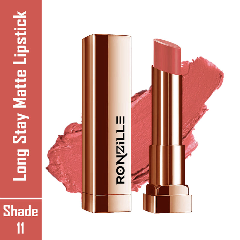 Ronzille Natural Colored Long Stay Matte Lipstick With Intense Colour Payoff Shade -11