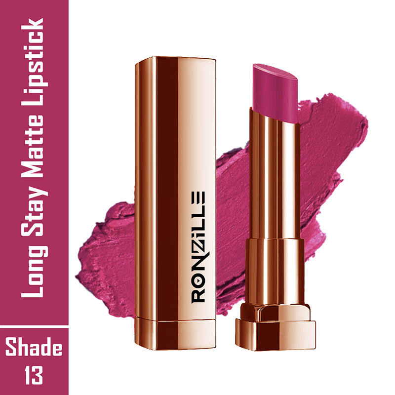 Ronzille Natural Colored Long Stay Matte Lipstick With Intense Colour Payoff Shade -13