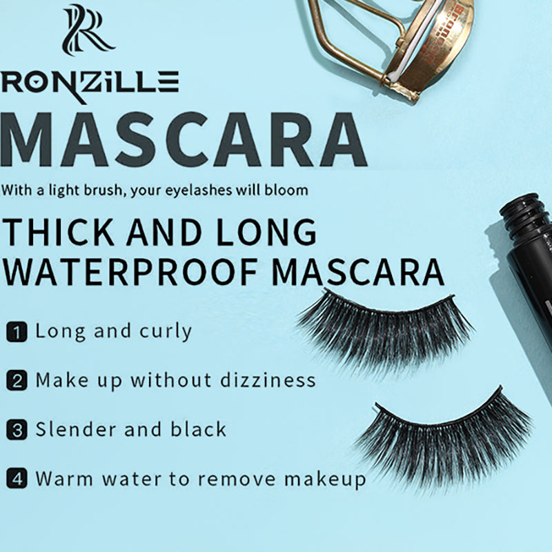 Ronzille Natural Lash waterproof & smudgeproof Black Mascara - Volumising & lengthening,  8 ml
