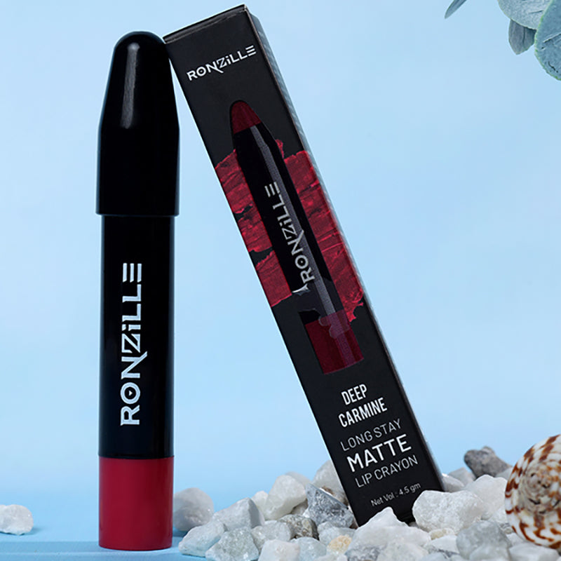 Ronzille Long Stay Matte Lip Crayon - Deep Carmine