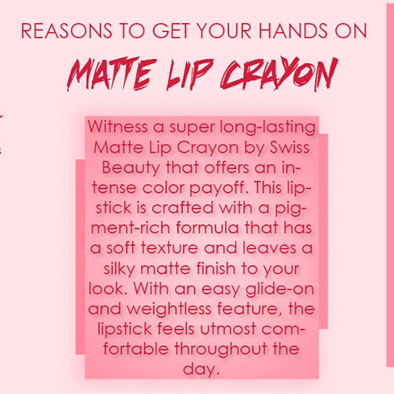 Ronzille Long Stay Matte Lip Crayon - Deep Carmine