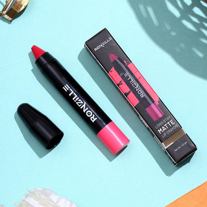 Ronzille Long Stay Matte Lip Crayon - Strawberry