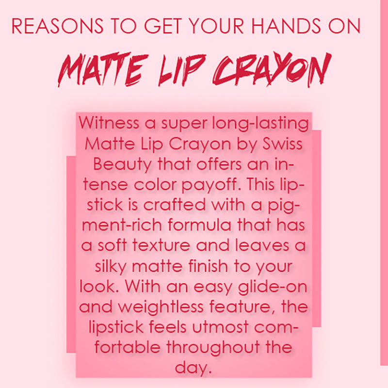 Ronzille Long Stay Matte Lip Crayon - Strawberry