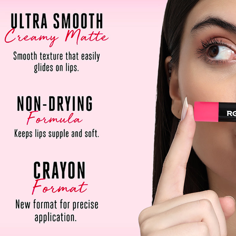 Ronzille Long Stay Matte Lip Crayon - Strawberry