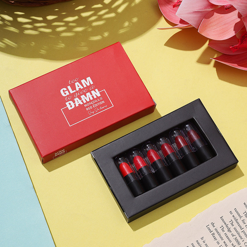 Ronzille too glam to give a damn Bullet lipstick Set of 6 - Red Edition