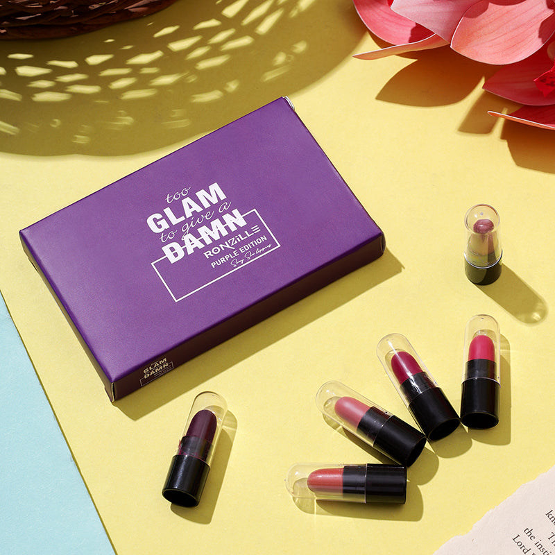 Ronzille too glam to give a damn Bullet lipstick Set of 6 - Purple Edition