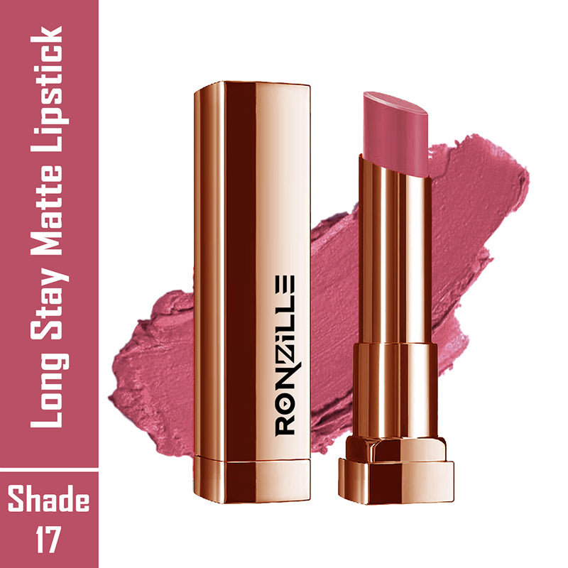 Ronzille Natural Colored Long Stay Matte Lipstick With Intense Colour Payoff Shade -17