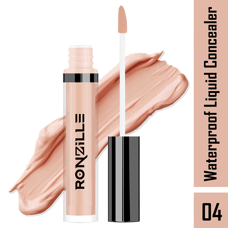 Ronzille HD Finish Full Coverage Liquid Concealer  (Hazelnut, 4 ml) 04