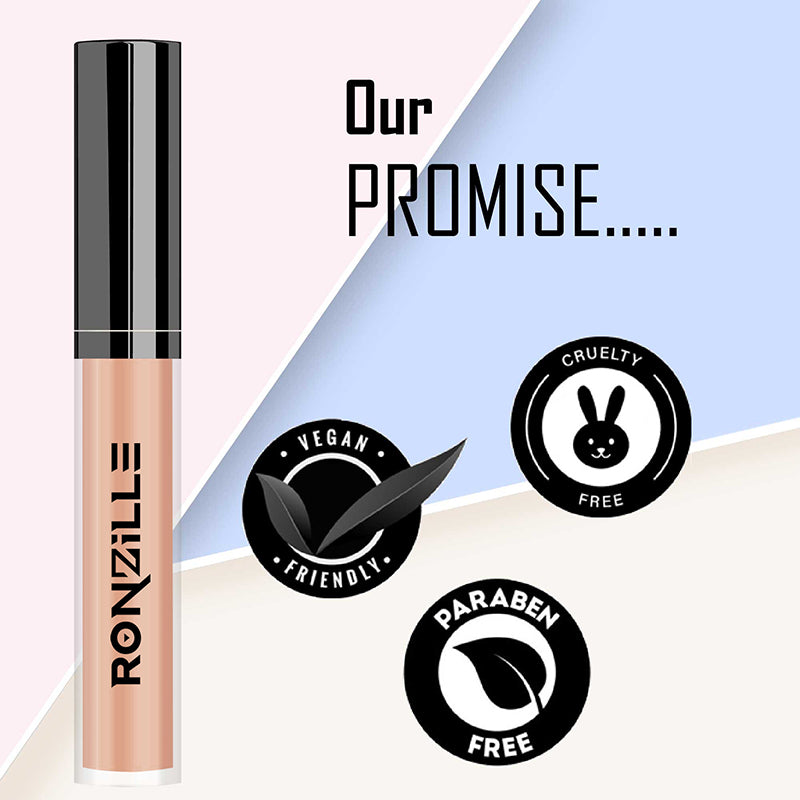Ronzille HD Finish Full Coverage Liquid Concealer  (Hazelnut, 4 ml) 04