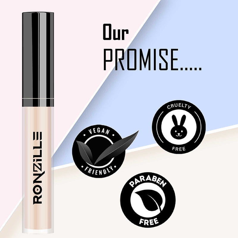 Ronzille HD Finish Full Coverage Liquid Concealer  (Sand Sable, 4 ml) 01