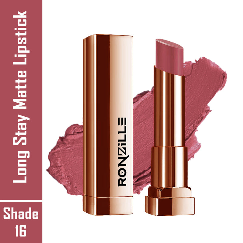 Ronzille Natural Colored Long Stay Matte Lipstick With Intense Colour Payoff Shade -16