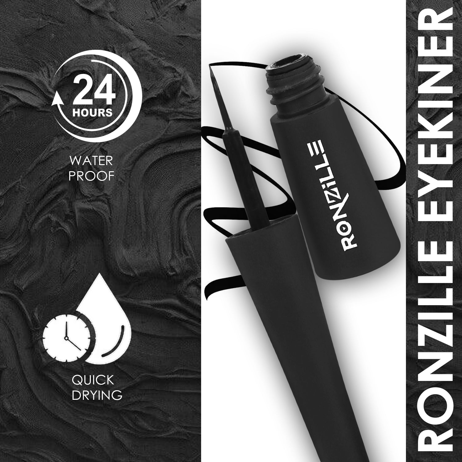 Ronzille Smudgeproof & Waterproof Liquid Matte Eyeliner (Black)
