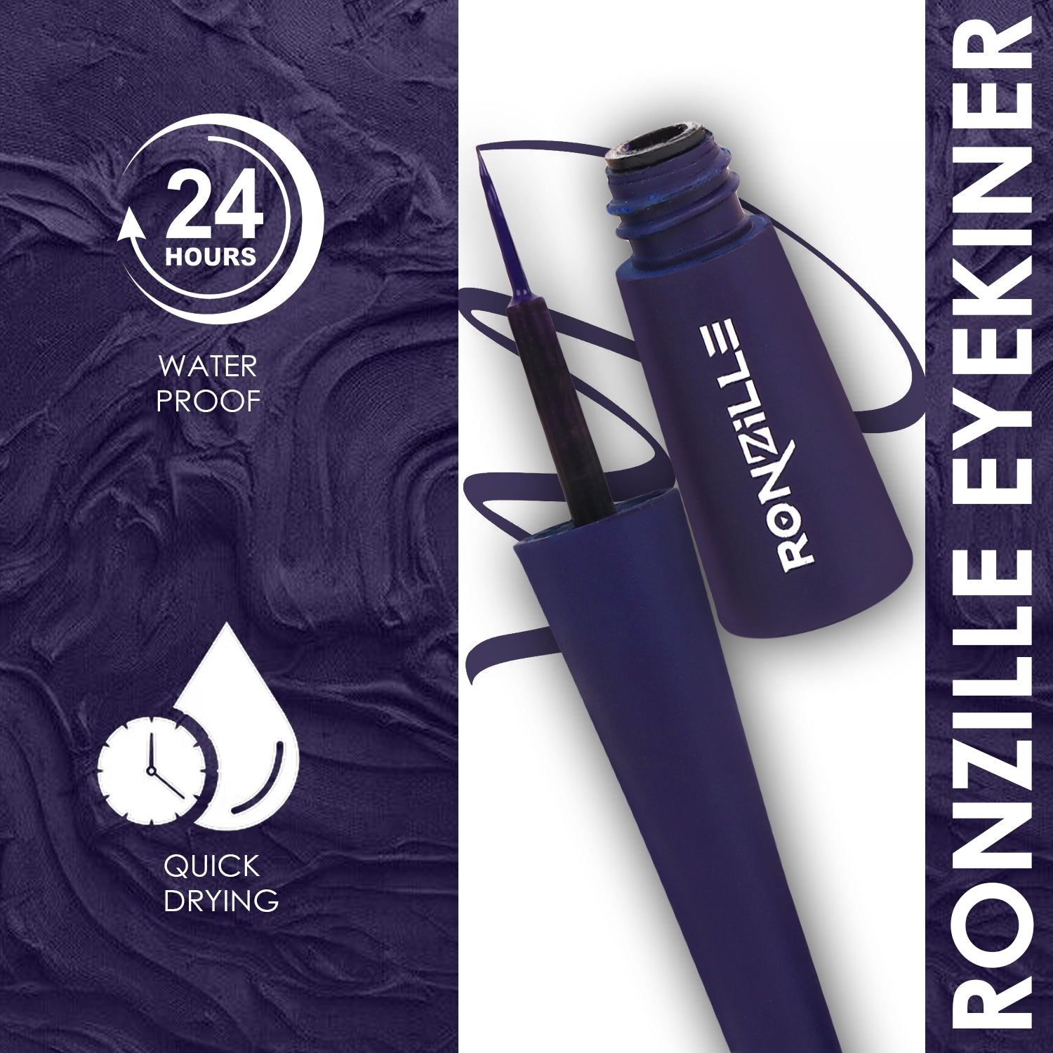 Ronzille Smudgeproof & Waterproof Liquid Matte Eyeliner (Blue)