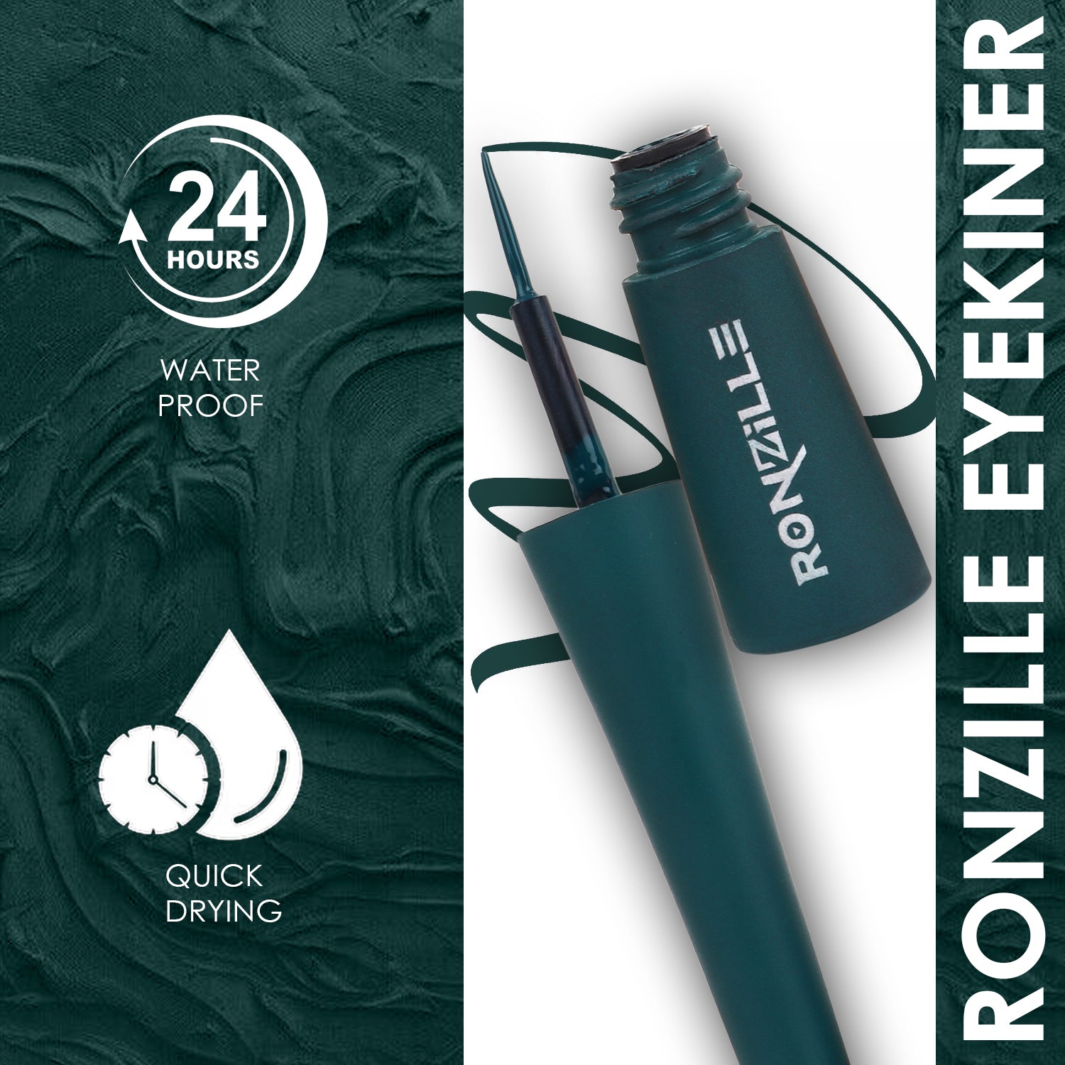 Ronzille Smudgeproof & Waterproof Liquid Matte Eyeliner (Green)