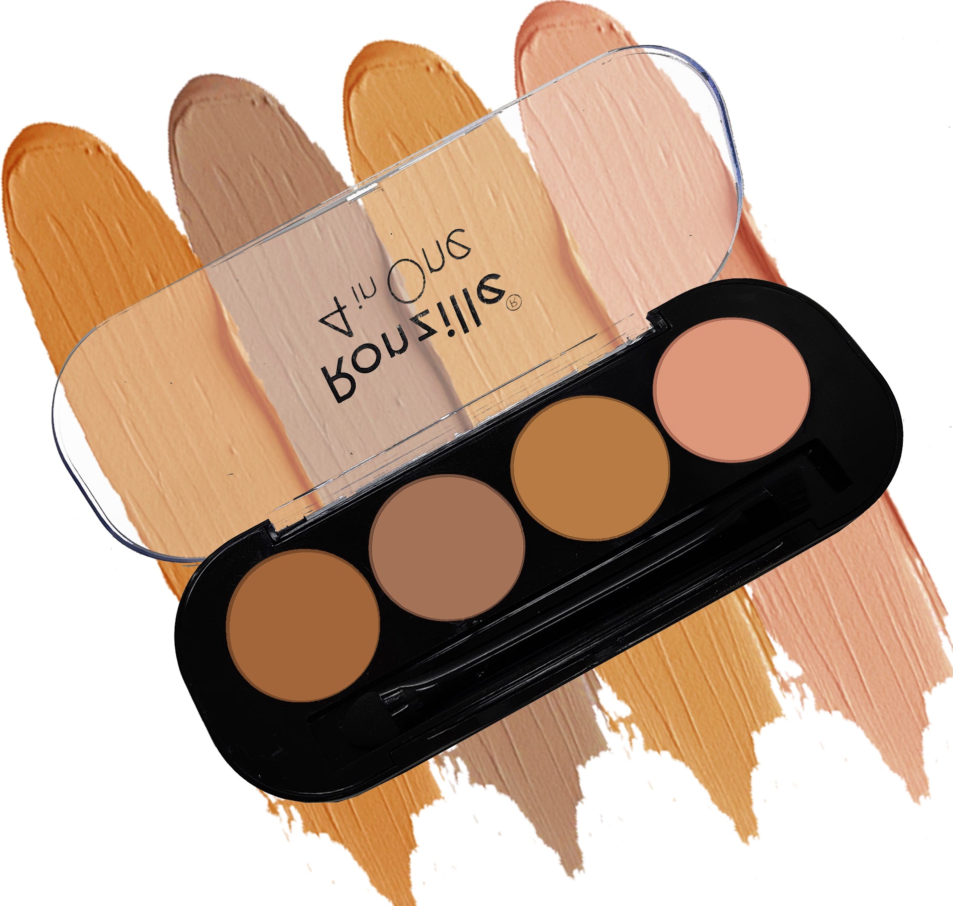 Ronzille 4 in One Professional Matte Finish Waterproof Contour Palette -B Concealer  (multicolor, 16 g)
