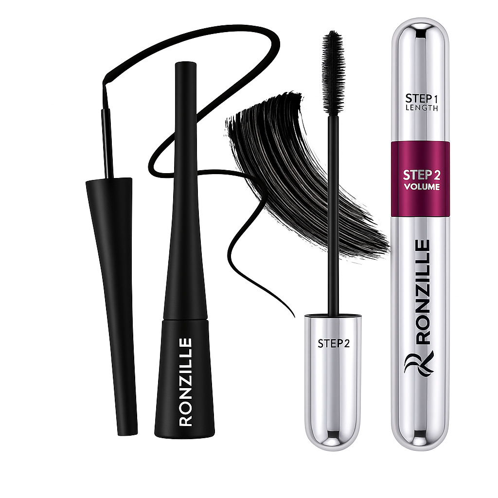Ronzille Eye Define Combo Waterproof 2in1 Mascara + Smudgeproof & Waterproof Liquid Matte Eyeliner