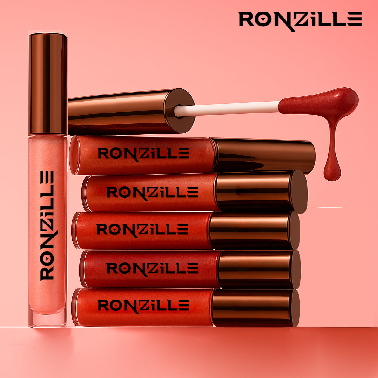 Ronzille-Lip Gloss | High-Glossy Shine | Enriched with Vitamin E | Lightweight | Non Sticky | Hydrating Formula | Pearly Petal - 6ml