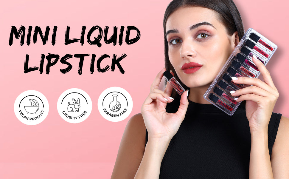 Ronzille Combo Mini liquid lipstick Set of 10 & Lip and cheek Tint Petite Orchid
