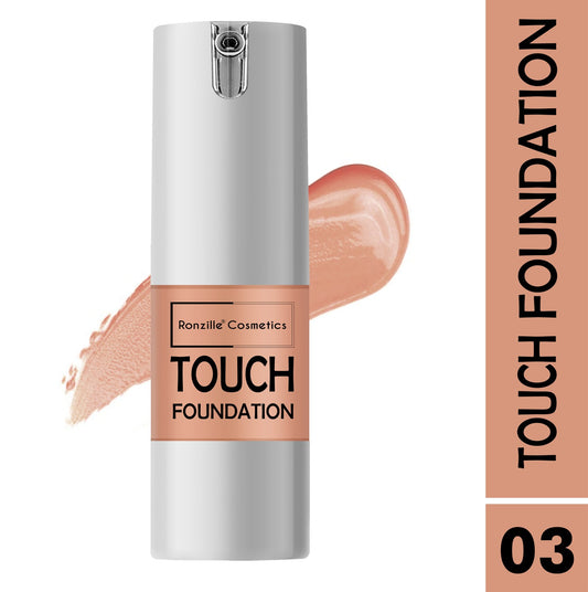 RONZILLE Ultra Creamy Luxurious Texture & Lightweight,Second Skin Feed With Airless Pump Foundation- (Shade-03)