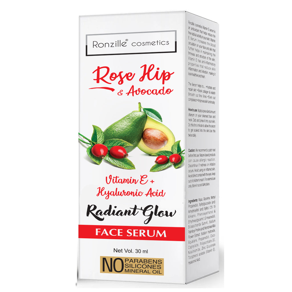 Ronzille Rose hip and Avocado Face Serum With Vitamin-E Spotless Skin,Sun Protection (30 ml)