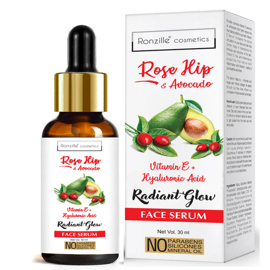 Ronzille Rose hip and Avocado Face Serum With Vitamin-E Spotless Skin,Sun Protection (30 ml)