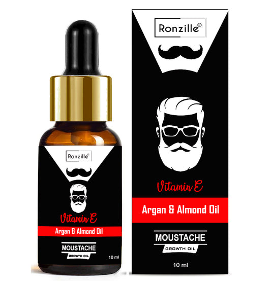 Ronzille Mustache Regrowth Oil for Growing Mustache with Almond and Argan 100% Natural Hair Oil-10ml