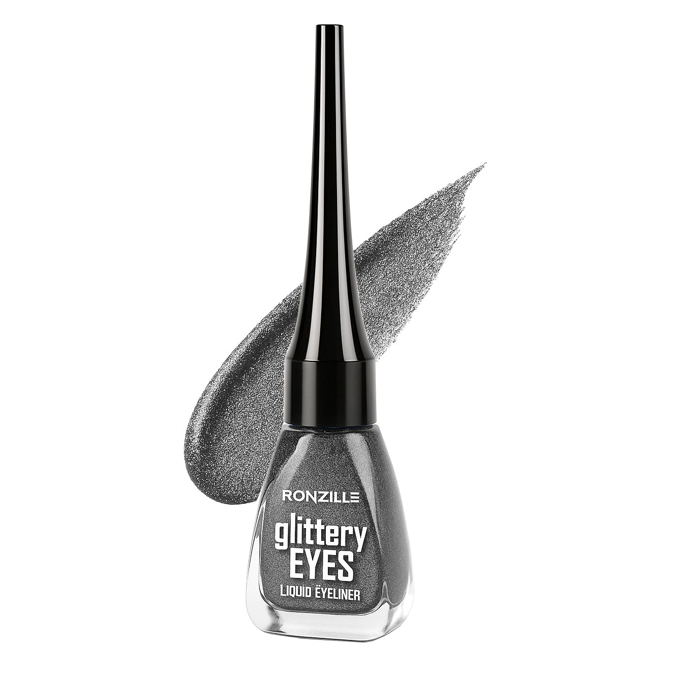 Ronzille Black long-lasting, glittery, and smudge-proof, providing radiant shimmer finish-6ml