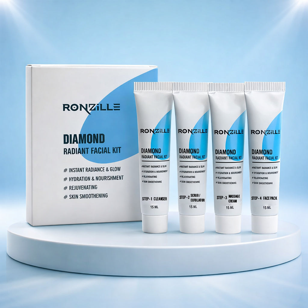 Ronzille Diamond Radiant Facial Kit,Instant Radiance & Glow, Hydration & Nourishment, Rejuvenating,Skin Smoothening Facial Kit for Women & Men-60ml