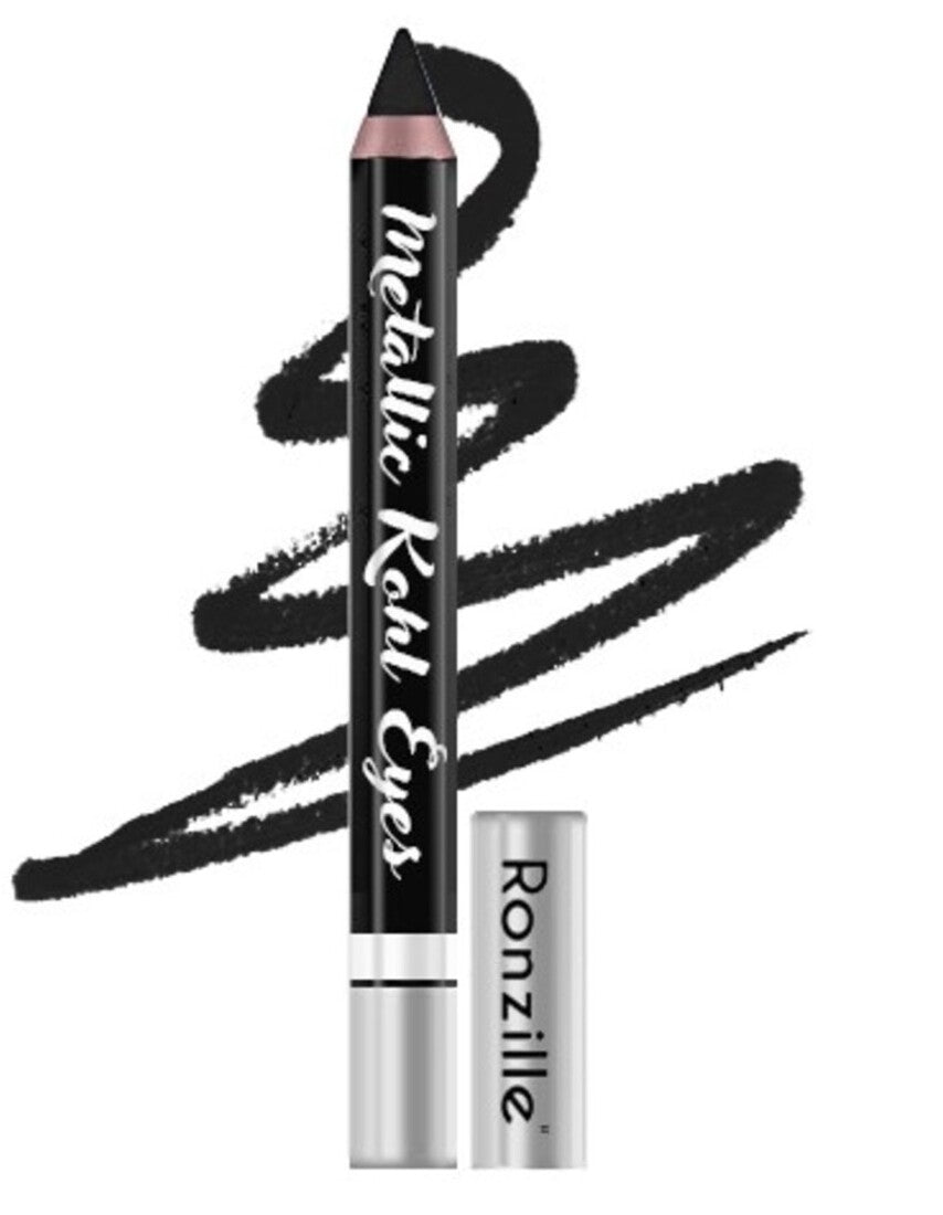 Ronzille Metallic kohl eye-Shadow Pencil Eye Kajal /Eyeliner- (Shade-01,Black 2.5g)
