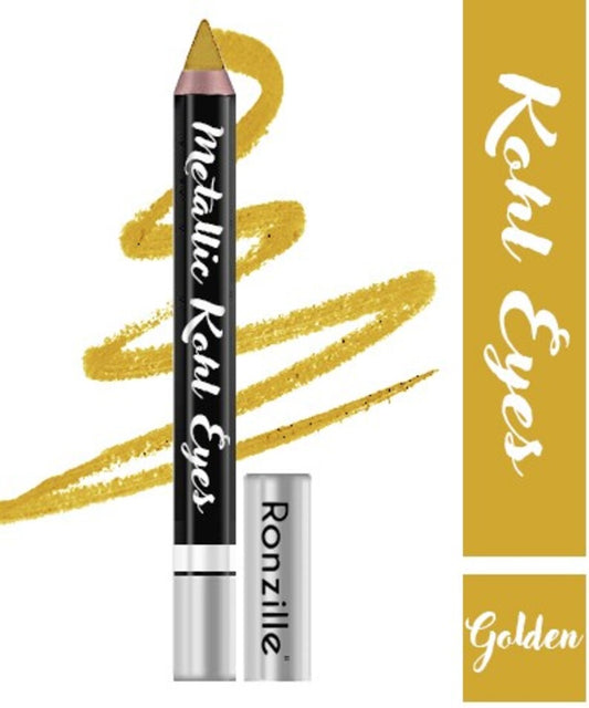 Ronzille Metallic kohl eye-Shadow Pencil Eye Kajal /Eyeliner- (Shade-01,Golden 2.5g)