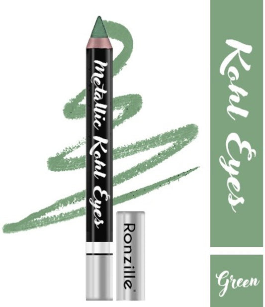 Ronzille Metallic kohl eye-Shadow Pencil Eye Kajal /Eyeliner- (Shade-01,Green 2.5g)