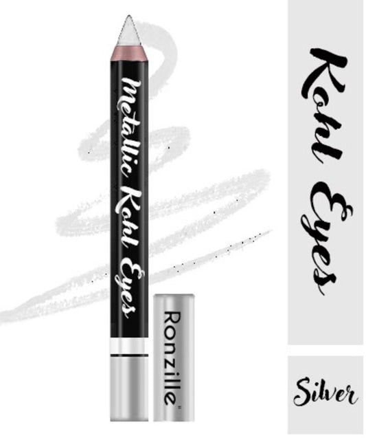 Ronzille Metallic kohl eye-Shadow Pencil Eye Kajal /Eyeliner- (Shade-01,Silver 2.5g)