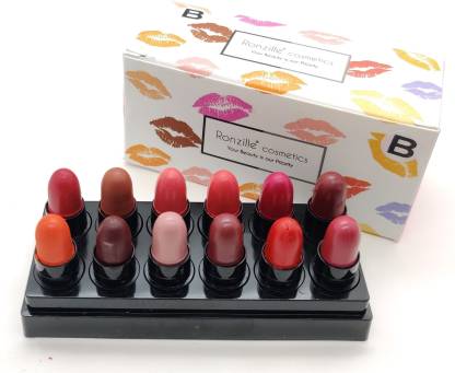 RONZILLE Mini Bullet Lipstick Set of 12 Shade-B  (Shade-B, 24 g)