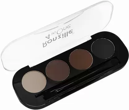 Ronzille 4 in One Eyebrow Powder Cake with Brush Brow Palette Eyebrow Enhancer Waterproof-(Multicolor, 8g)